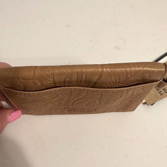 American Leather Co. Monica Coin Purse in Cafe Latte Tooled NWT - Picture 5 of 7